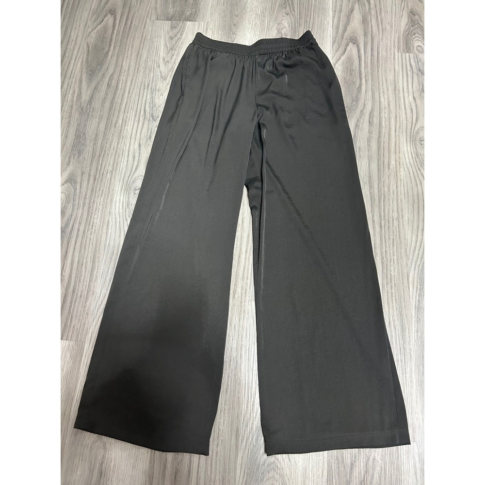 Barefoot Dreams Namaste Wide Leg Pant Carbon Black Womens Small Loungewear soft